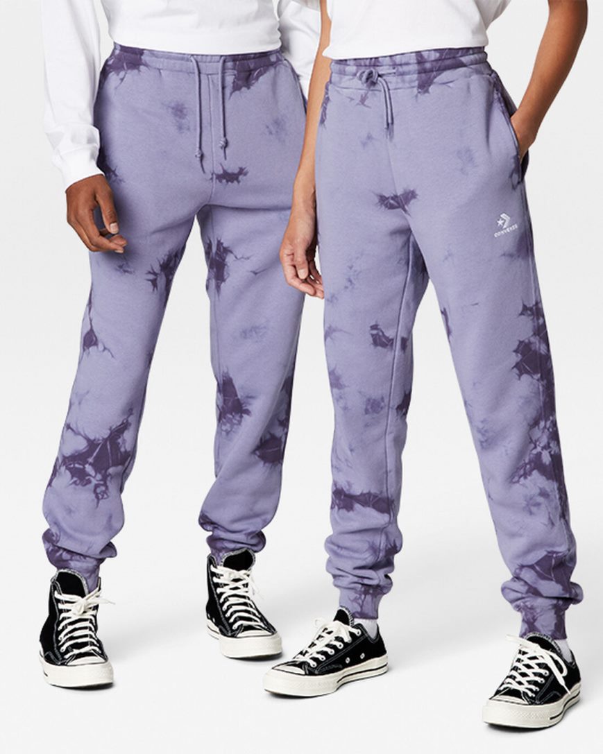 Men\'s Converse Go-To Star Chevron Washed Standard Fit Sweatpants Purple | AU 489ECE